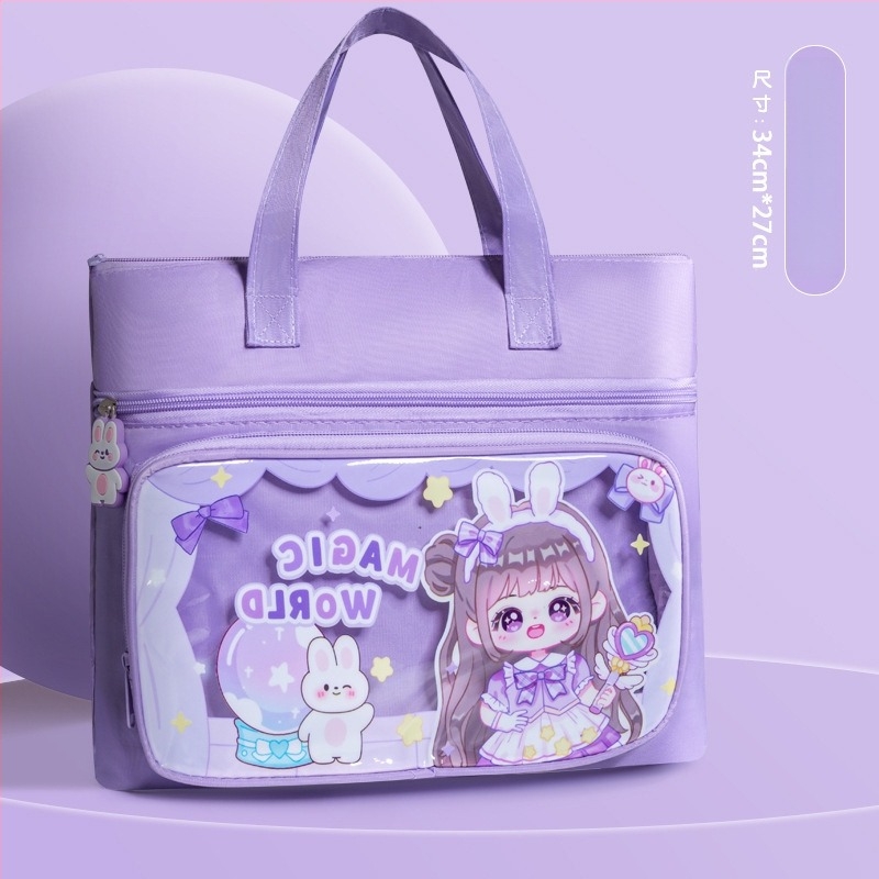 Torba za dopunske nastave za učenike osnovne škole, unisex, Oxford platno, vodootporna, proširivi kapacitet, podstava od poliestera, uzorak anime (Oxford platno; Vodootporna; Proširivi kapacitet; Podstava od poliestera; Uzorak anime)