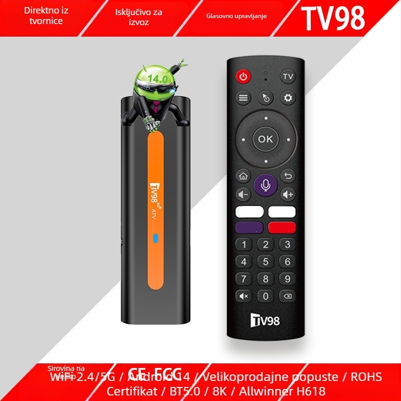 Tv98 ATV H618 Android TV Box, Allwinner H616, 2GB RAM, 16GB ROM, Android, HDMI 1080p