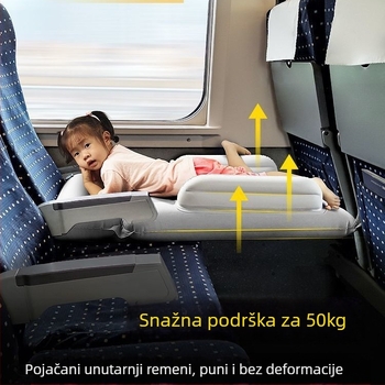 Naduvni madrac za stražnje sjedalo za putovanje s bebom i djetetom (univerzalna kompatibilnost automobila; način nadimanja: drugo; bez prilagodbe)