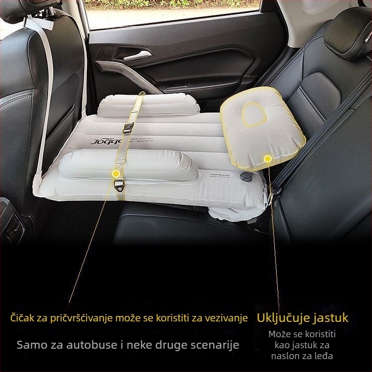 Naduvni madrac za stražnje sjedalo za putovanje s bebom i djetetom (univerzalna kompatibilnost automobila; način nadimanja: drugo; bez prilagodbe)