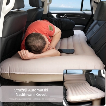 Automatska napuhivačka podloga za stražnju sjedalu automobila – Model P-101, ekološki PVC, 3 kg, nosivost 250 kg