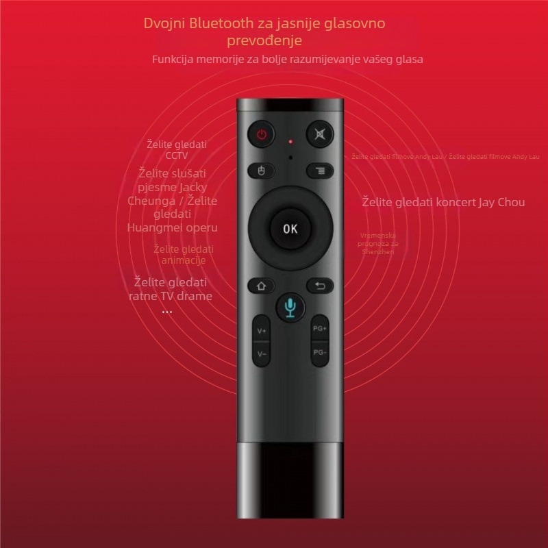 Yuntianshi V7 Android 4K set-top box s glasovnim upravljanjem, 8‑jezgreni procesor, 8GB RAM, 128GB pohrane, Bluetooth i Wi‑Fi
