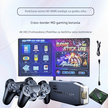 M8 joystick konzola – za dva igrača, bežično, 64-bit OS, 512MB RAM, USB/HDMI