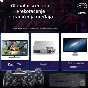 M8 joystick konzola – za dva igrača, bežično, 64-bit OS, 512MB RAM, USB/HDMI