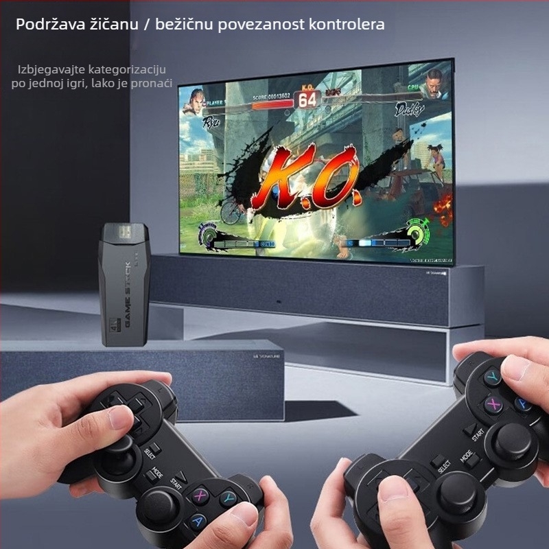M8 joystick konzola – za dva igrača, bežično, 64-bit OS, 512MB RAM, USB/HDMI
