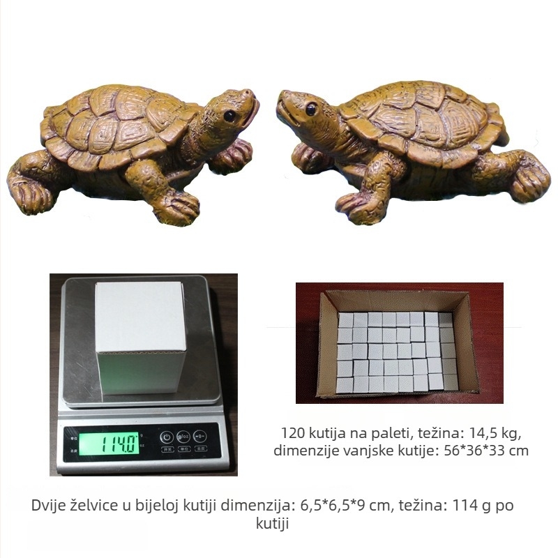 Skulptura od smole za akvarij – želva, pastoralni krajolik, mini dekoracija