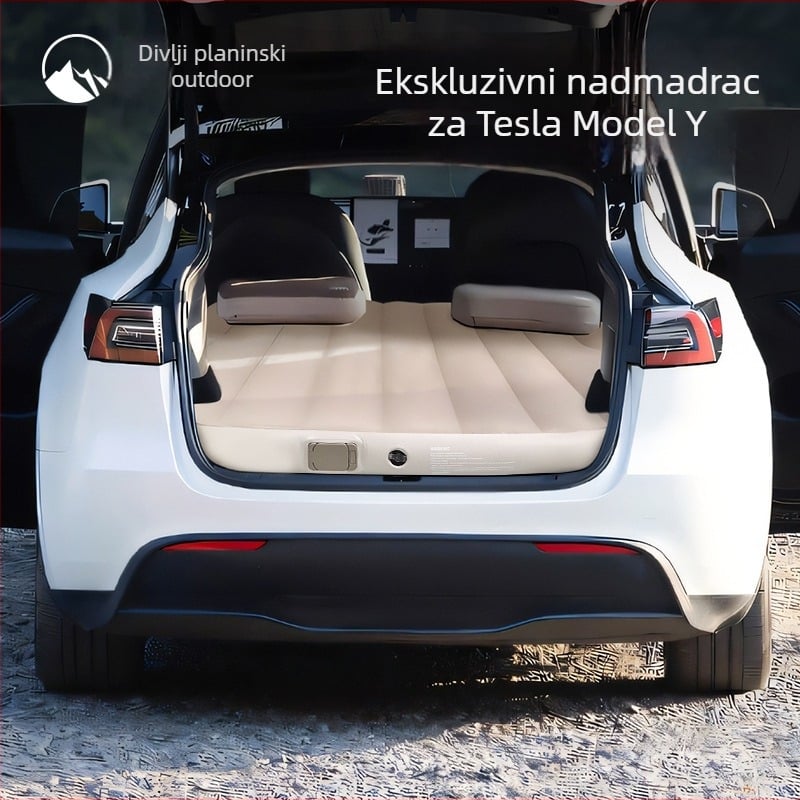 Automobilski napuhani madrac za prtljažnik Tesla Model Y – Enjoy Space, PVC površina, težina 3,7 kg, nosivost 300 kg