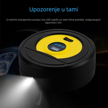 Automobilska pumpa za naflaćivanje guma s digitalnim zaslonom, 12V, 120W, 50 L/min, 3 m kabel (12V, 120W, 50 L/min, digitalni zaslon, 3 m kabel)