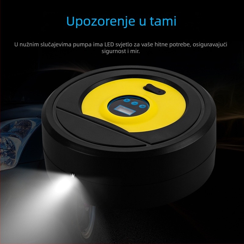 Automobilska pumpa za naflaćivanje guma s digitalnim zaslonom, 12V, 120W, 50 L/min, 3 m kabel (12V, 120W, 50 L/min, digitalni zaslon, 3 m kabel)