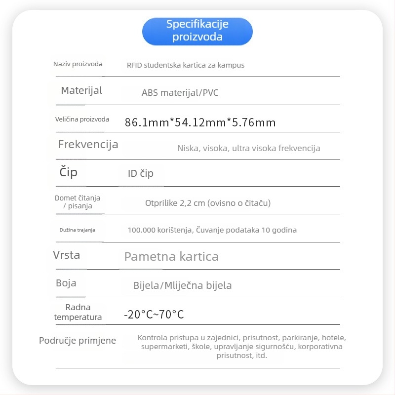 Kampus kartica za studente sa SIM utorom i RFID 13.56 MHz M1 - Antwei ATWE-99-0001-020