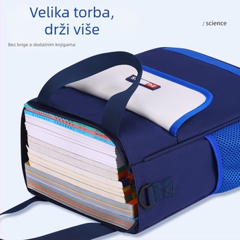 Platnena školska torba, karirani uzorak, Ultra lagana, proširiva, za osnovnu školu