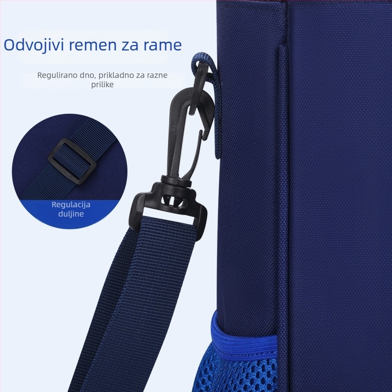Platnena školska torba, karirani uzorak, Ultra lagana, proširiva, za osnovnu školu