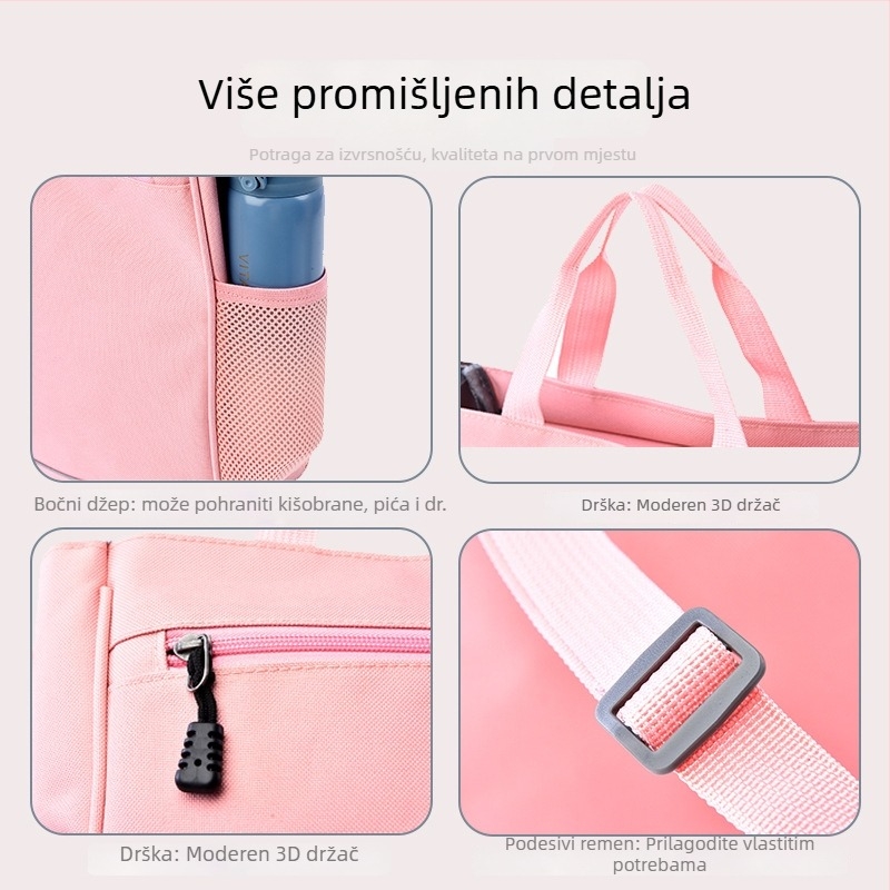 Školska torba za osnovnu školu s prilagođenim logotipom, Oxford tkanina, unisex, crossbody torba, prozračna, izdržljiva, reflektirajuća za noćnu sigurnost, podstava od poliestera
