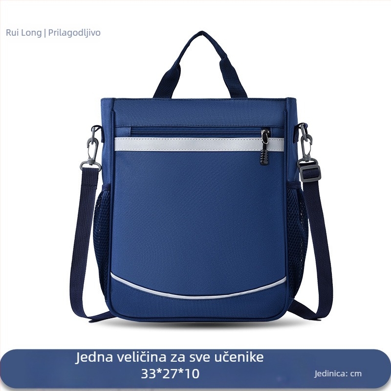 Školska torba za osnovnu školu s prilagođenim logotipom, Oxford tkanina, unisex, crossbody torba, prozračna, izdržljiva, reflektirajuća za noćnu sigurnost, podstava od poliestera