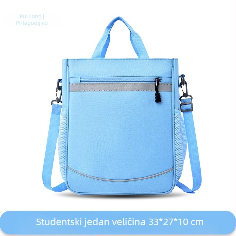 Školska torba za osnovnu školu s prilagođenim logotipom, Oxford tkanina, unisex, crossbody torba, prozračna, izdržljiva, reflektirajuća za noćnu sigurnost, podstava od poliestera