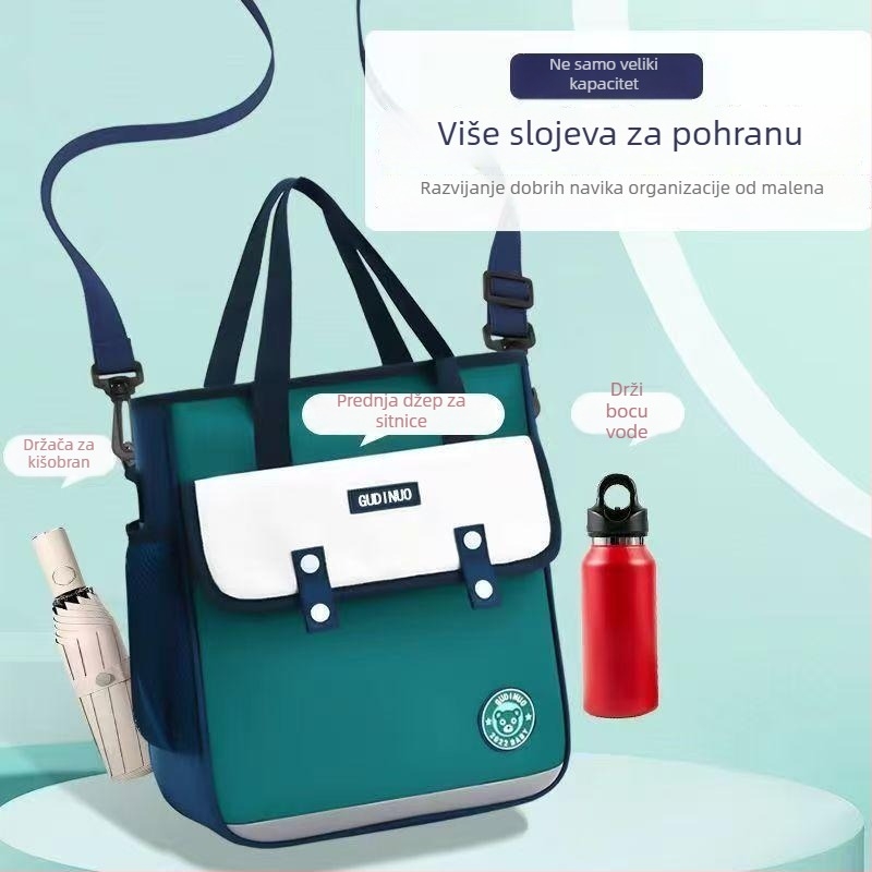 Dječja višenamjenska torba preko ramena za osnovnu školu, Oxford tkanina, prozračna, vodootporna, unisex