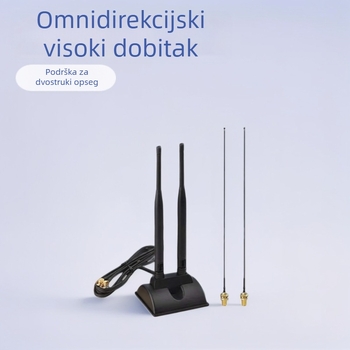 WiFi antena za usmjerivač — omnidirekcijska, visoki dobit, dvopolna 2.4/5 GHz, dvostruki vakuumski nosači, HCY