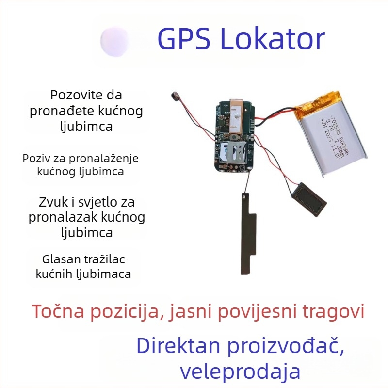 4G GPS lokator za kućne ljubimce s 5 m GPS točnošću, 15-dnevna baterija, IP67 vodootpornost, više alarma