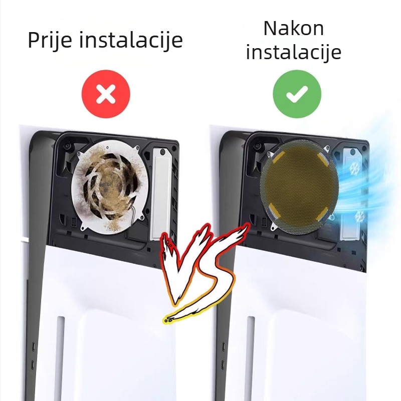 Mrežica za zaštitu od prašine PS5 Slim/Pro - PVC, samoljepljiva 3M, 2 komada