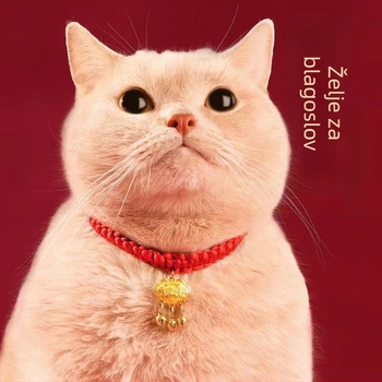 Ručno izrađena ogrlica za kućne ljubimce, pleteni užetom, zvončić, podesiva, metalna