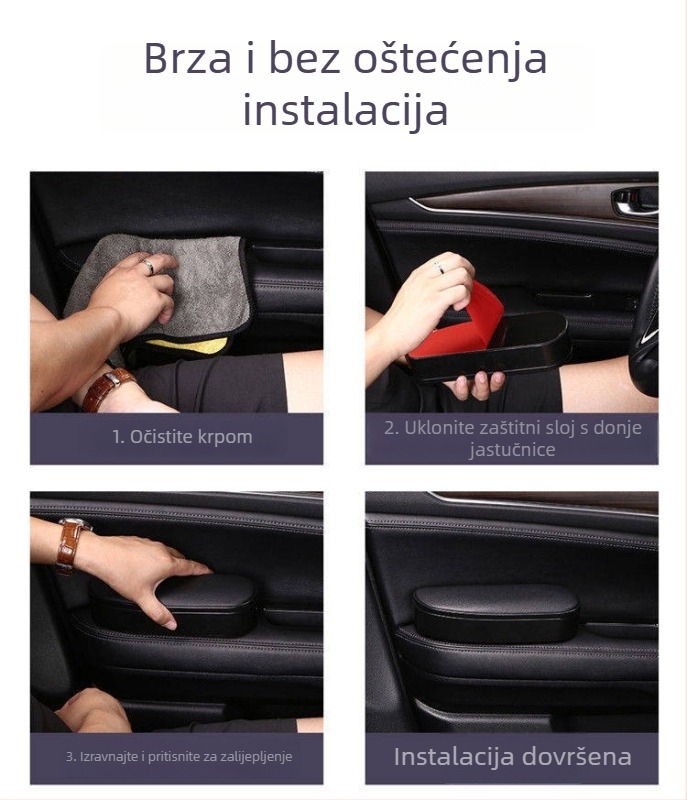 Automobilski naslon za ruku vozača s jastučićem za povećanje visine (plastika, 0.5 kg, univerzalna kompatibilnost)