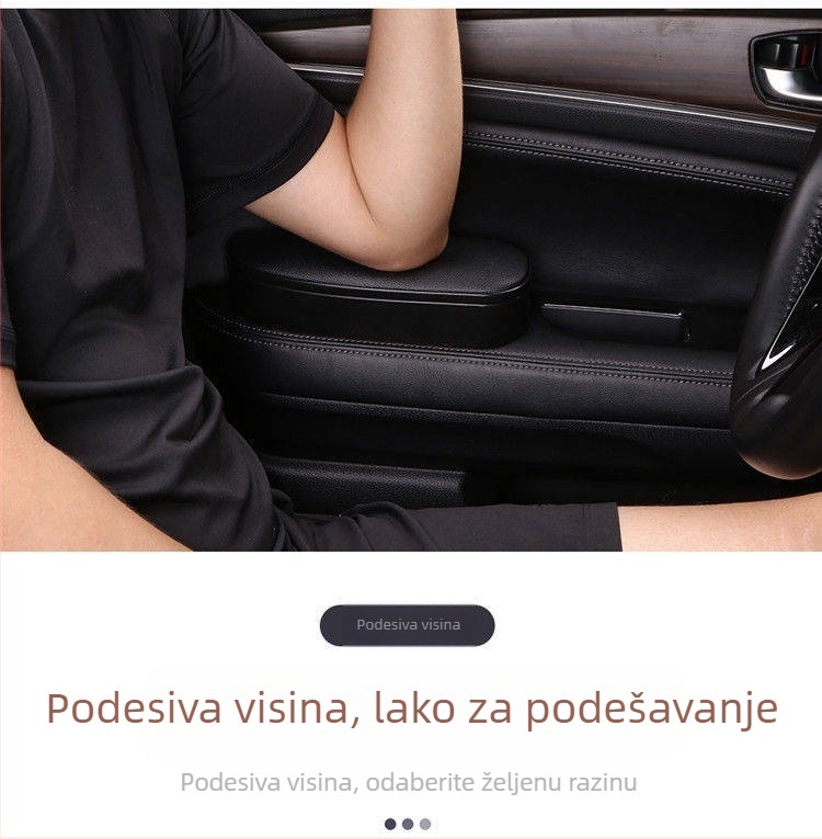 Automobilski naslon za ruku vozača s jastučićem za povećanje visine (plastika, 0.5 kg, univerzalna kompatibilnost)