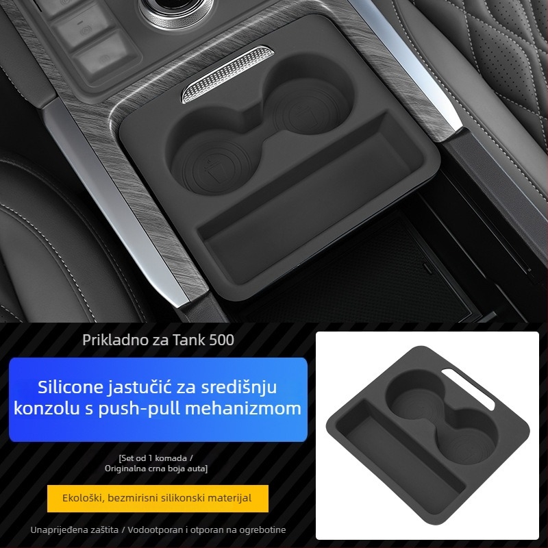 Tank 500 Silikon podloga za naslon za ruku – Silikon podloga za unutarnji automobil, pretinac za čaše, držač čaše, amortizirajuća podloga