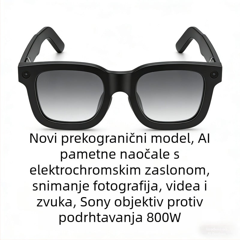 E02C pametne naočale s AI prijevodom i elektrochromnom kamerom 800W, Bluetooth, na glavi