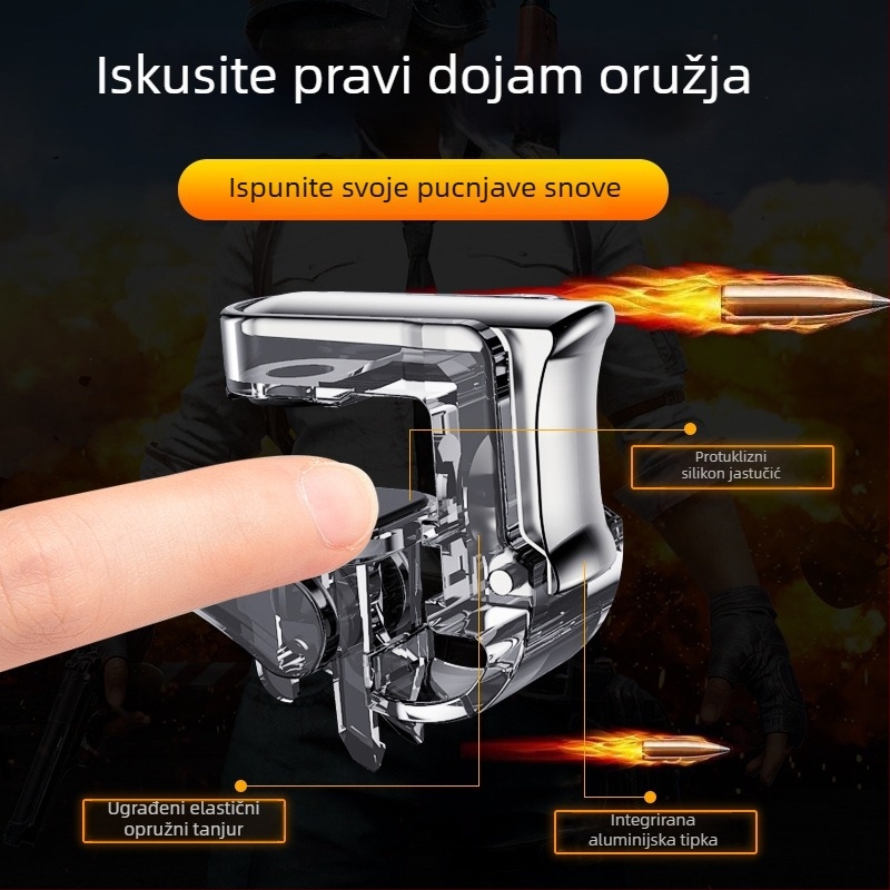 GT01 bežični mini kontroler za igre za pametne telefone, tipke od PC+Zn legure, univerzalno sučelje za pametne telefone, kompatibilan s Apple i Android uređajima, bez vibracija.