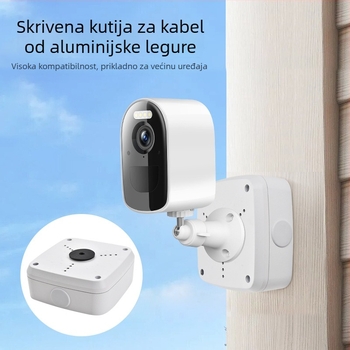 Držač za nadzor od aluminijske legure s skrivenom kutijom za kabel, univerzalno unutarnja/vanjska uporaba, zidni ili visi nosač za kupolne kamere sa kvadratnom bazom