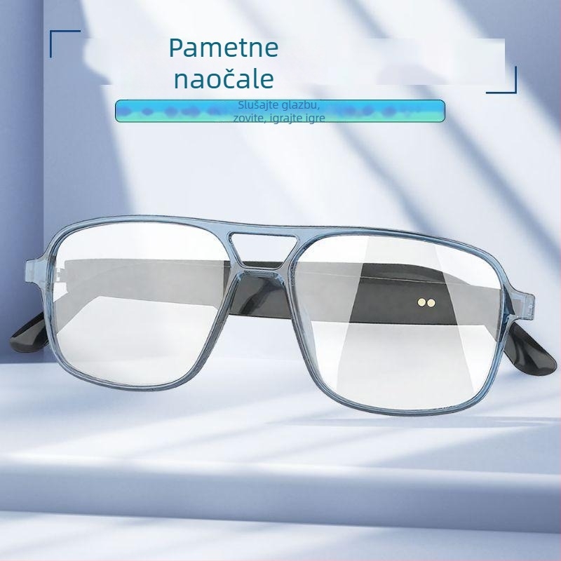 AI pametne naočale s fotochromnim lećama, Bluetooth pozivi, reprodukcija glazbe za vanjsku vožnju biciklom (ABS; 2×90mAh; 152 g; nošenje na glavi; doseg 10 m+)