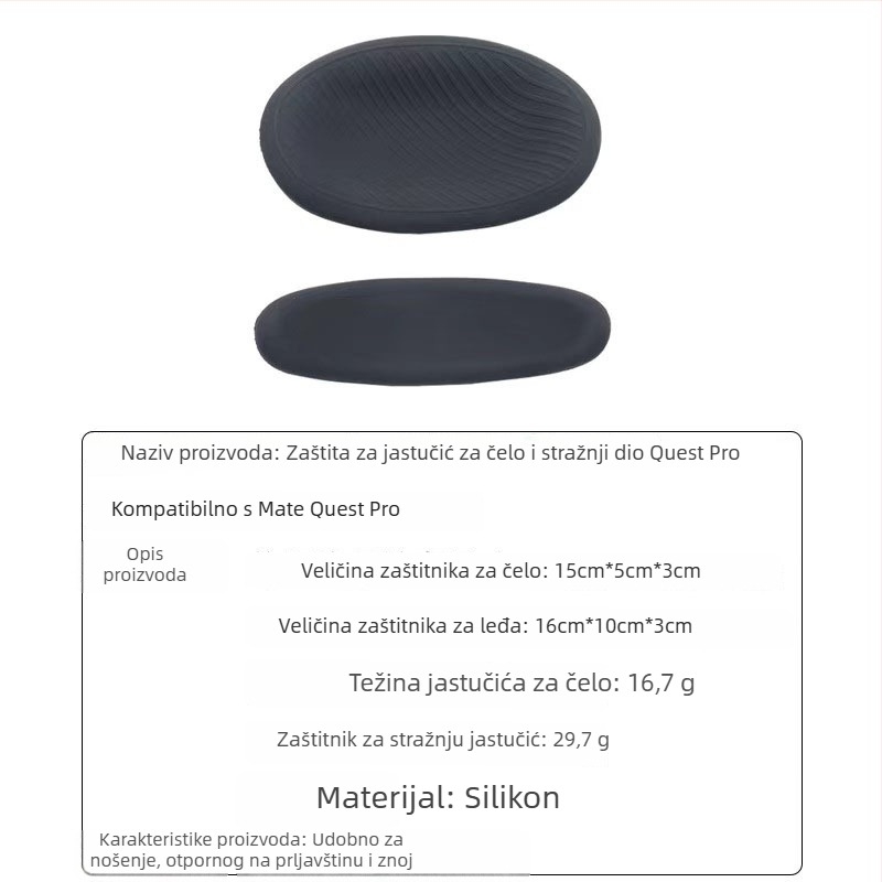 Silikonska navlaka za jastuk za glavu Meta Quest Pro – zaštita od znoja za VR naočale (OEM obrada, pakirano)