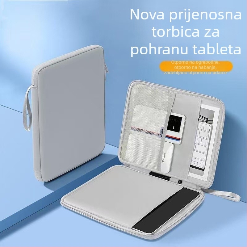 Unisex kožna torba za tablet i prijenosno računalo, ručna prijenosna torba, vodootporna i otporna na padove, 11 inča