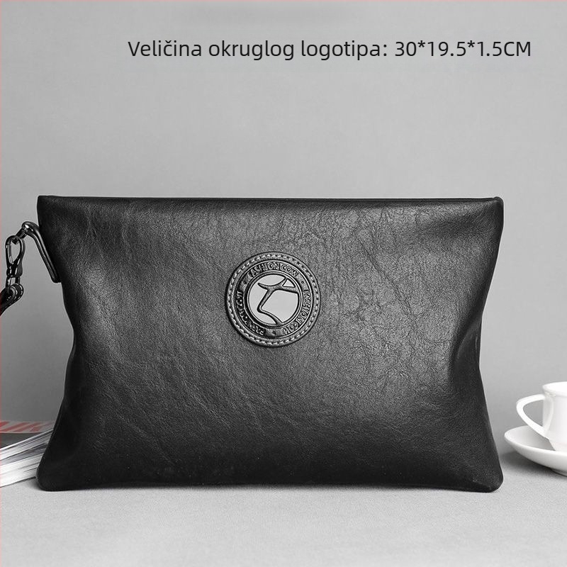 Muška PU kožna clutch torbica - Veliki kapacitet, Unutarnja podstava od mikrovlakana, Značka Unique