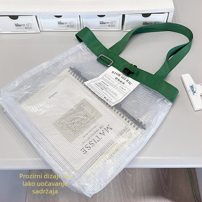 Lemon book H174 PVC prozirna torbica za dokumente s zatvaračem od užeta i mrežastim dijelom