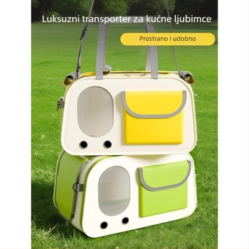 Torba za kućne ljubimce za putovanje — lagana s ručnim i cross-body dizajnom, prozračna i prostrana, materijal Oxford, marka Seven oh, jednobojni uzorak (Oxford; do 10 kg; Seven oh; jednobojni uzorak)