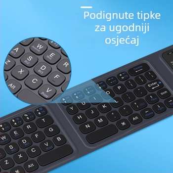 Bežična sklopiva Bluetooth tipkovnica za iPad, tablete, Android telefone i računala – tanka, prijenosna, ergonomska