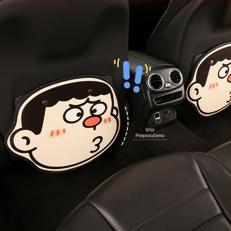 Zaštitna podloga stražnje sjedalice za djecu - univerzalna za sve sezone, PU, punilo spužva, crtani uzorak