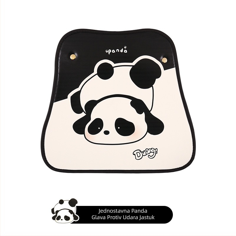 Celogodišnji zaštitnik stražnje stranice autosjedalice s otiskom logotipa, panda motiv, PU materijal, punjenje od spužve
