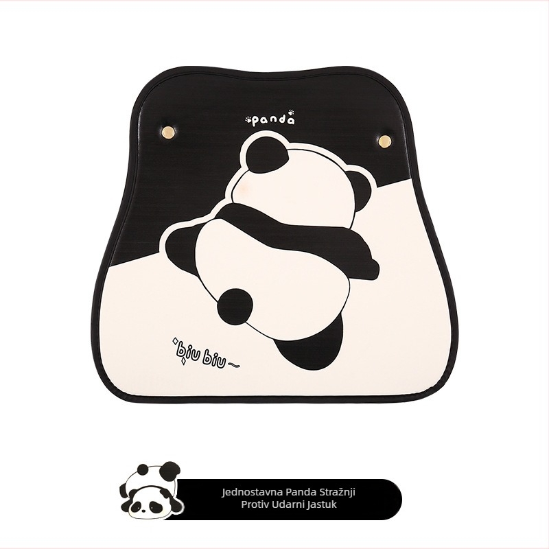 Celogodišnji zaštitnik stražnje stranice autosjedalice s otiskom logotipa, panda motiv, PU materijal, punjenje od spužve
