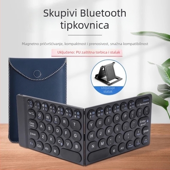 Bluetooth sklopiva tipkovnica, prijenosna i lagana, magnetski sklopivi dizajn, Type-C sučelje, težina oko 150 g, kompatibilna s tri operacijska sustava