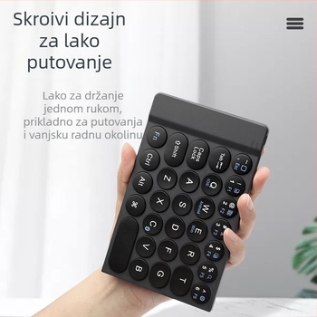 Bluetooth sklopiva tipkovnica, prijenosna i lagana, magnetski sklopivi dizajn, Type-C sučelje, težina oko 150 g, kompatibilna s tri operacijska sustava
