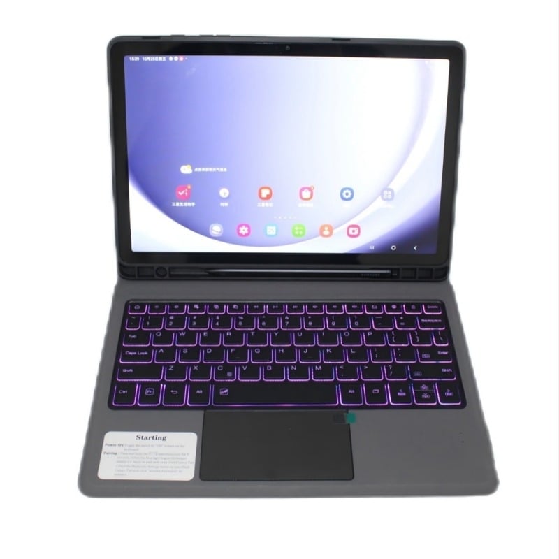 Kožna tipkovnica s šarnirima za Samsung Galaxy Tab A11 Plus i A9 Plus – Type-C sučelje, Bluetooth, OEM obrada
