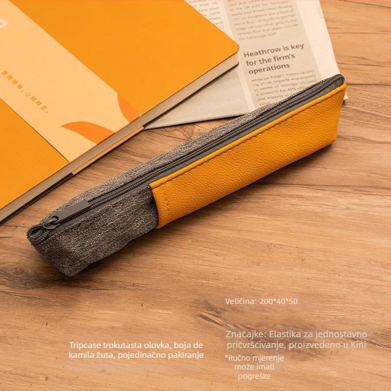 Trojkutna pernica, kompaktna i prijenosna, PU materijal, brend Modern Leather Goods, korejska verzija stila, kod Pen-3057