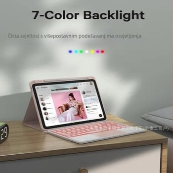 Futrola za iPad 10./11. generacije (A16) s Bluetooth osvijetljenom tipkovnicom i touchpadom