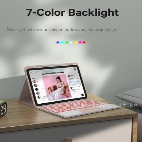 Futrola za iPad 10./11. generacije (A16) s Bluetooth osvijetljenom tipkovnicom i touchpadom