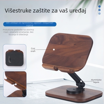 Stolni držač za tablet i telefon, 360° rotacija, sklopiv i prenosiv, s protiv podrhtavanja
