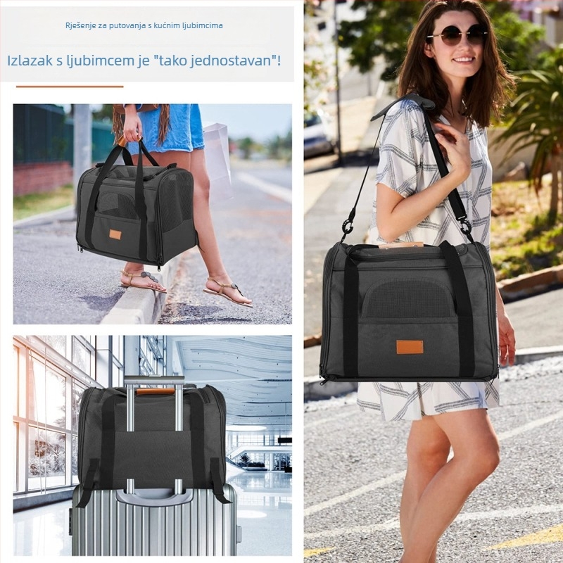 Torba za prijenos kućnih ljubimaca preko ramena - prozračna, sklopiva, prijenosna za putovanja autom; materijal 300D; podrijetlo Guangdong; brend Shenzhen Chuanghui Luggage