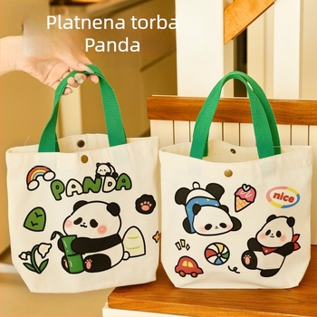 Hangsu Platnena torba za rame s crtanim pandom