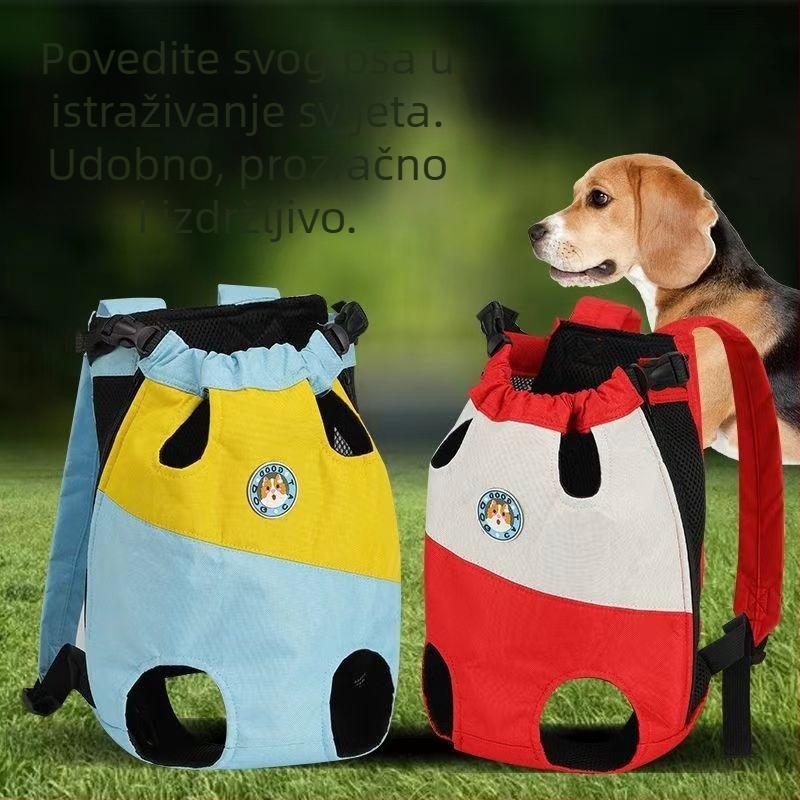 Prozračni mrežasti prsni postroj s ruksakom za male i srednje pse